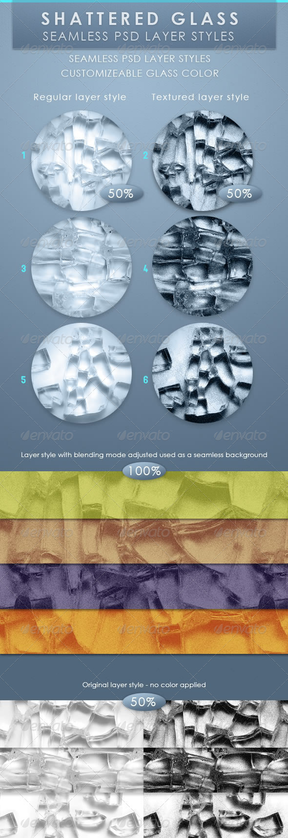 Shattered Glass Seamless Layer Styles - Miscellaneous Styles