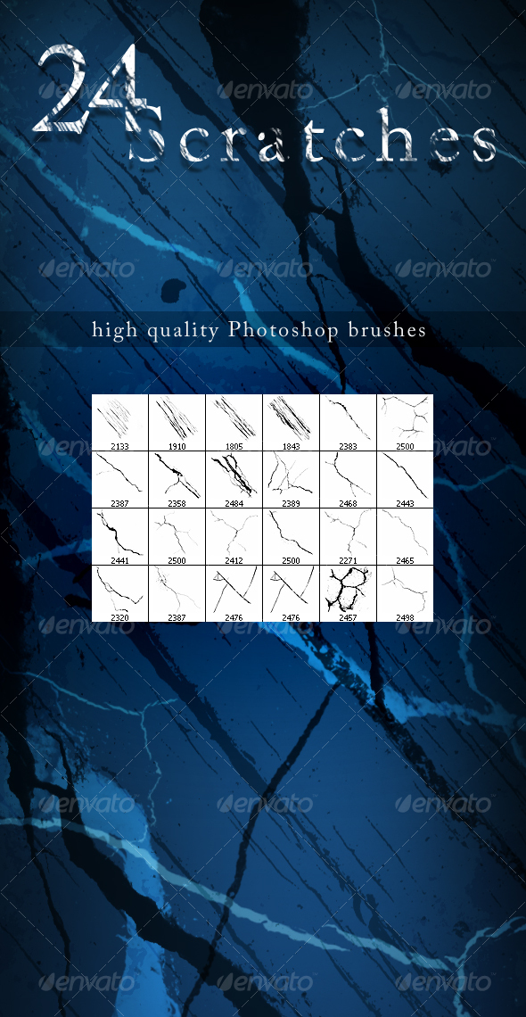24 Scratch Brushes - Grunge Brushes