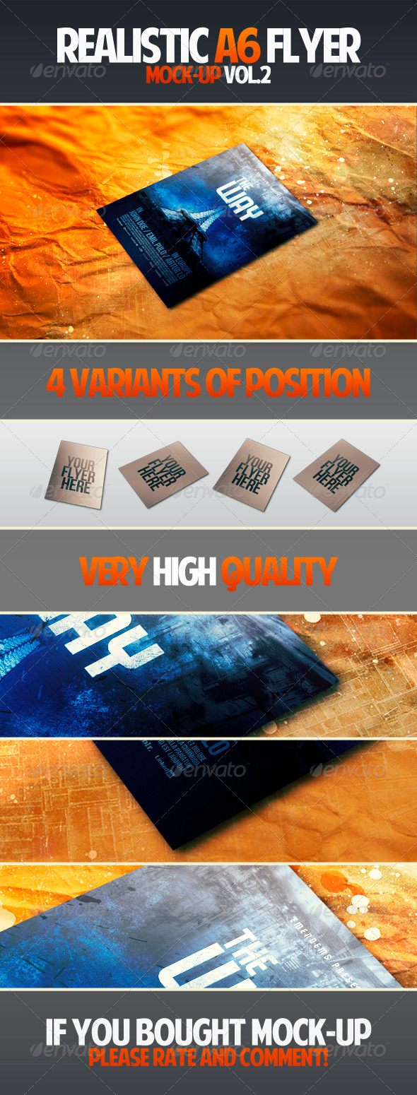GraphicRiver Realistic A6 Flyer Mock-up Vol.2 2574716 GraphicRiver Realistic A6 Flyer Mock-up Vol.2 2574716