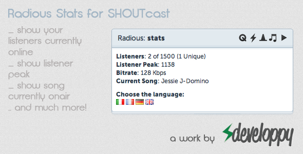 CodeCanyon Radious Stats for SHOUTcast 2585747 CodeCanyon Radious Stats for SHOUTcast 2585747