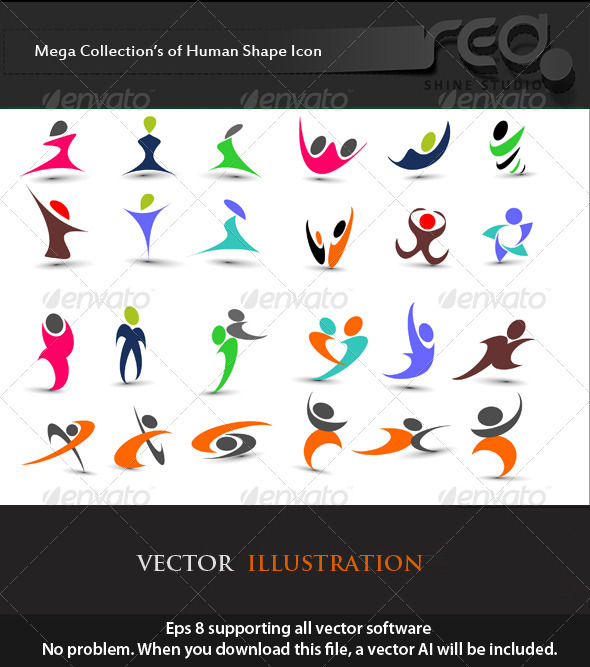 Fitness Human Icon Vector Pack - Web Elements Vectors