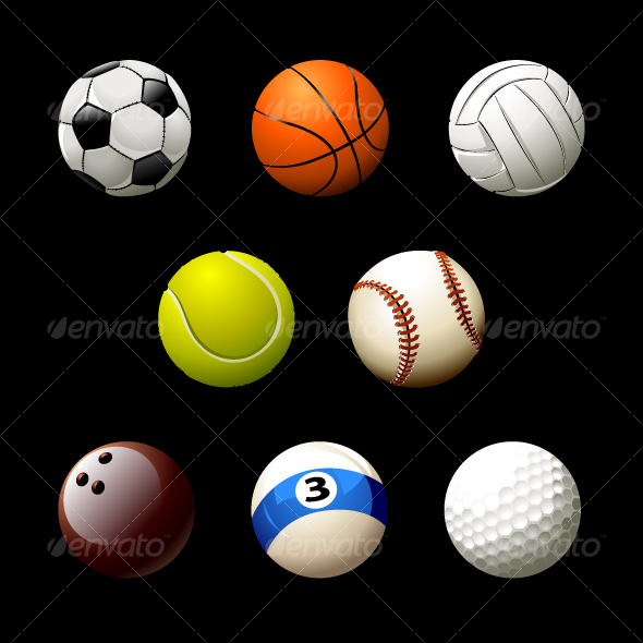 Set of realistic balls - Objects Vectors