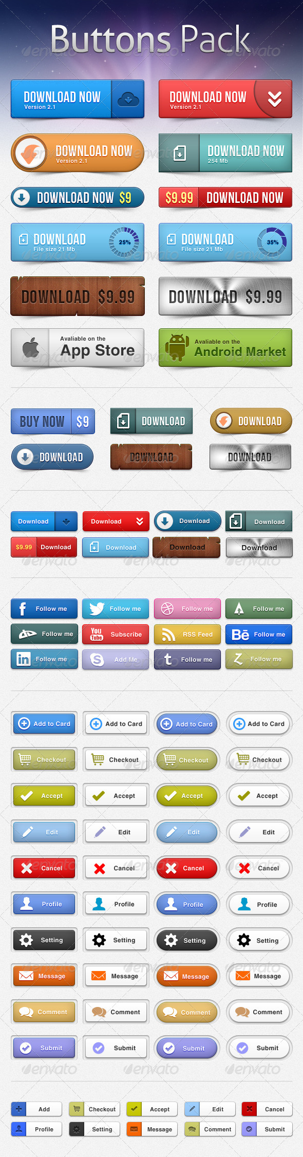 Buttons Pack - Buttons Web Elements