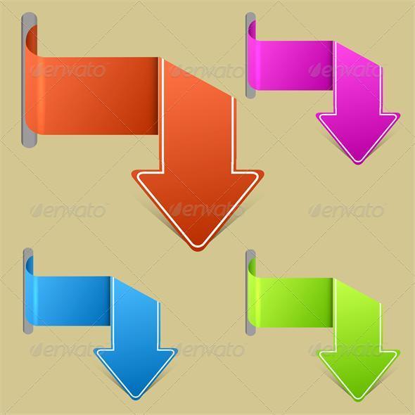 Vector creative arrow stickers set. - Web Elements Vectors