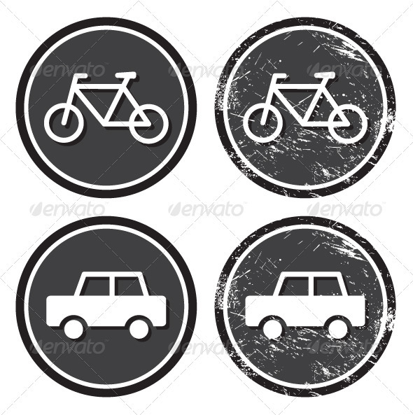 Bike and car retro labels / badges - Travel Conceptual
