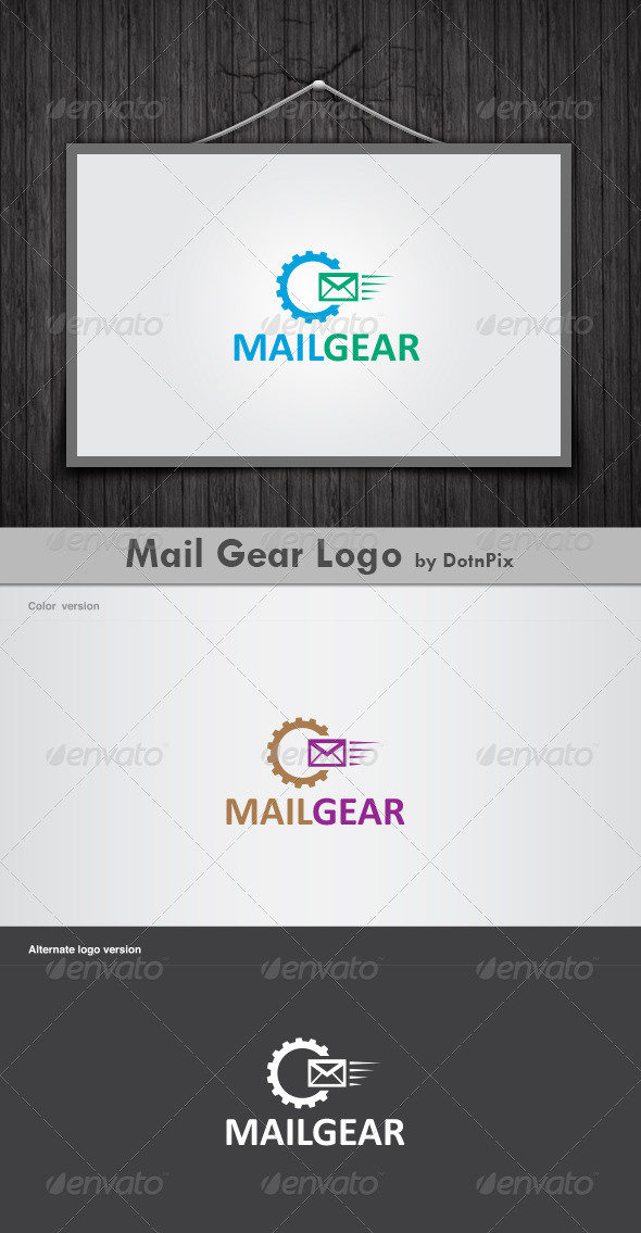 Mail Gear Logo - Vector Abstract