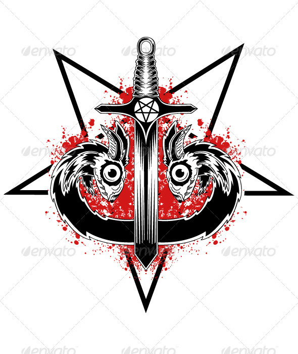 Evil Serpent Sword - Tattoos Vectors