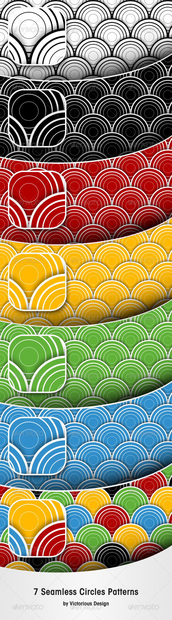 7 Seamless Circles Patterns - Abstract Textures / Fills / Patterns