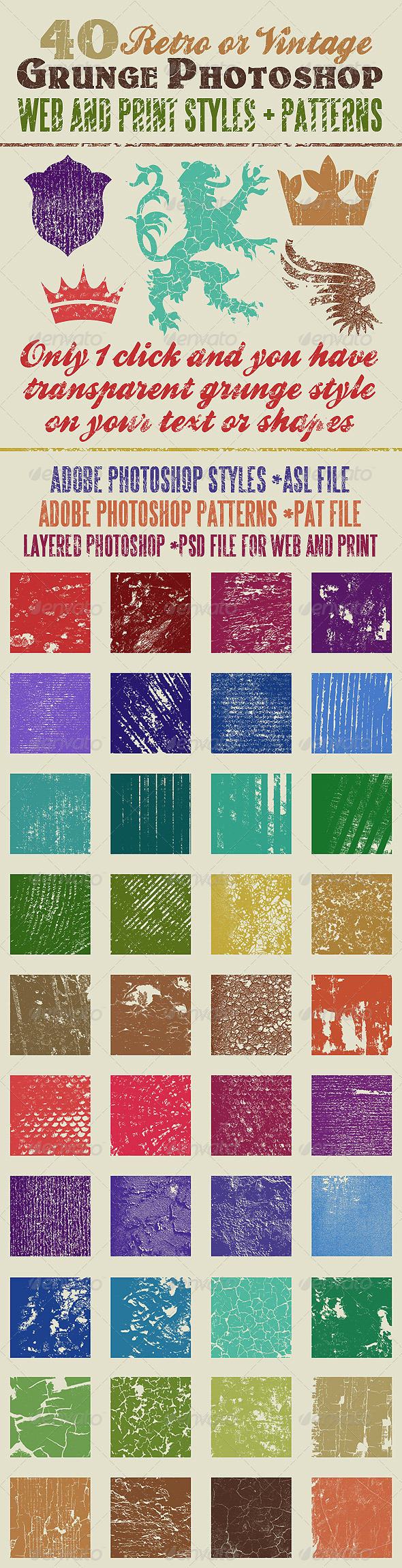 40 Grunge Photoshop Styles - Miscellaneous Styles