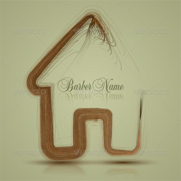 Vector house of hair. Barber name. Eps10 - Miscellaneous Vectors