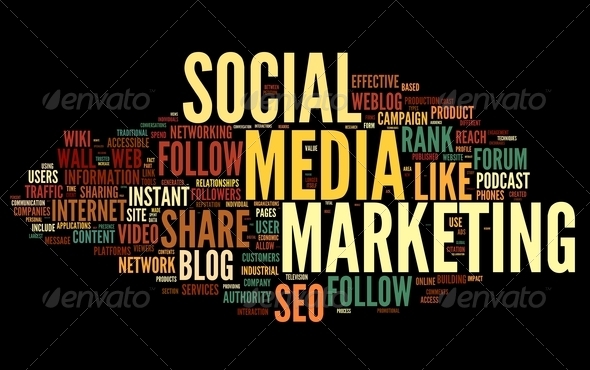 Social media marketing in tag cloud - Stock Photo - Images