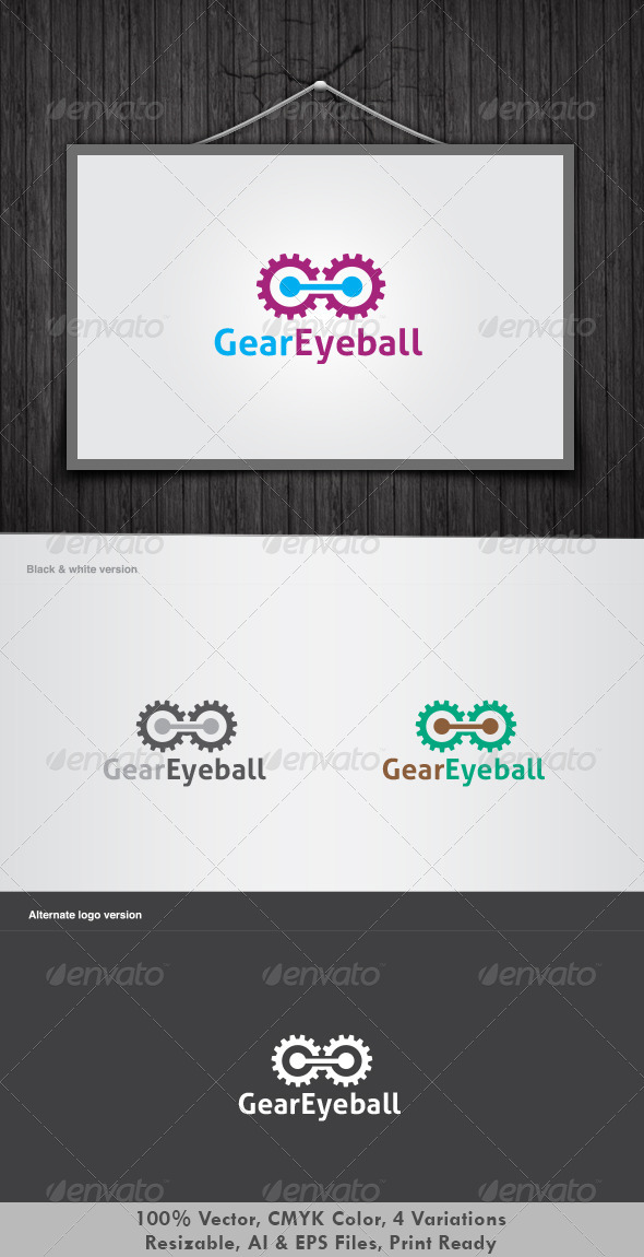 Gear Eyeball Logo - Vector Abstract