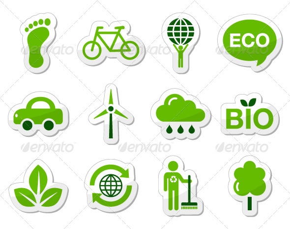 Eco green buttons - Web Elements Vectors