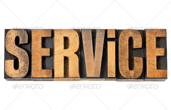 service word in wood type - Stock Photo - Images