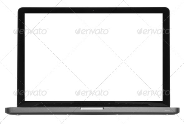 Laptop or computer isolated on white - Stock Photo - Images