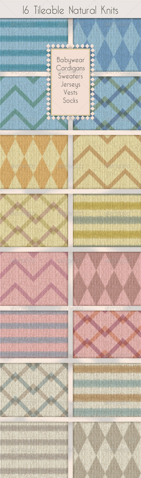 Knit Textiles; Soft Colors, Classic Patterns - Fabric Textures