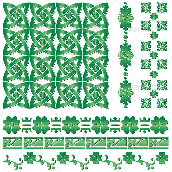 Ornaments for St. Patrick`s Day - Decorative Symbols Decorative