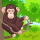 Vector Happy Monkey Chimp with Banana - 1