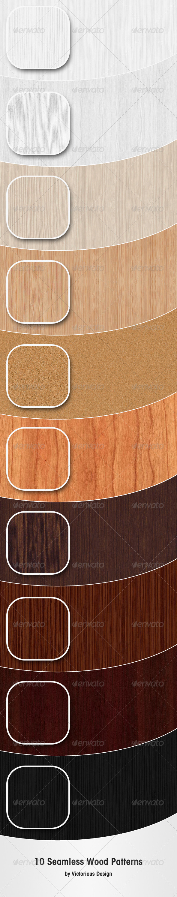10 Seamless Wood Patterns - Textures / Fills / Patterns Illustrator