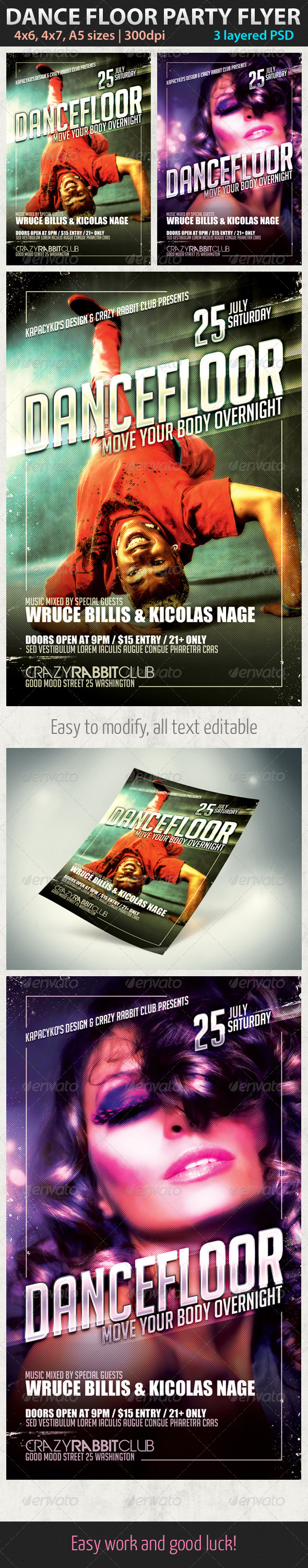 Dance Floor Party Flyer - Clubs & Parties Events
