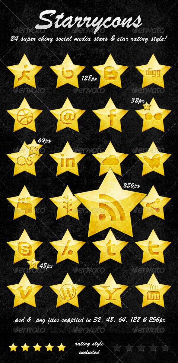 Starrycons - Social Media Icons - Media Icons