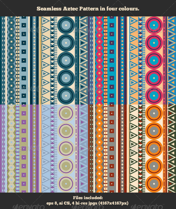 Seamless Aztec Pattern - Textures / Fills / Patterns Illustrator