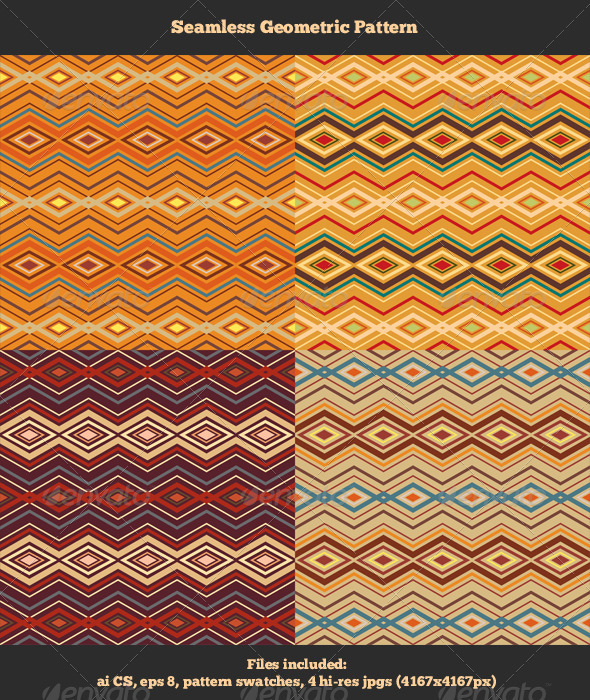 Seamless Geometric Patterns - Abstract Textures / Fills / Patterns