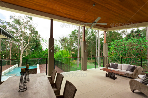 Modern backyard - Stock Photo - Images