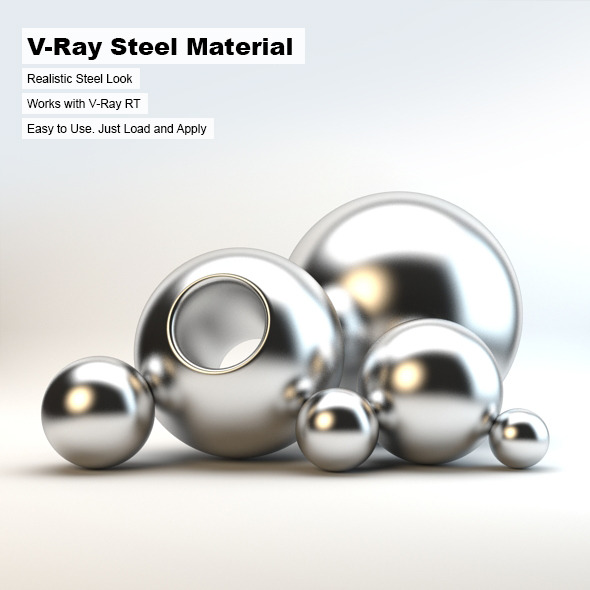 V-Ray Steel Material - 3DOcean Item for Sale