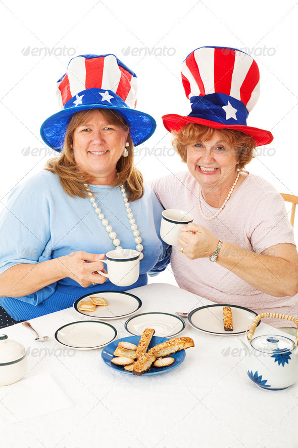 Patriotic Tea Party Voters - Stock Photo - Images