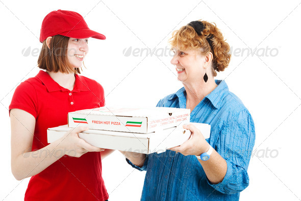Pizza Delivery to Customer - Stock Photo - Images