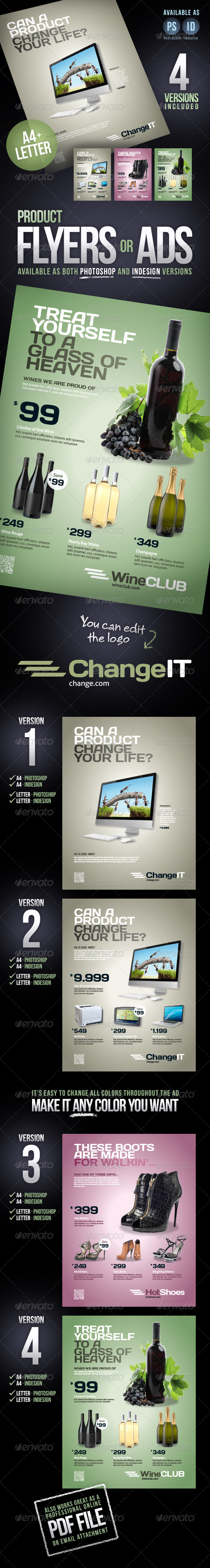 Product flyers / Ads · A4 + Letter - Commerce Flyers