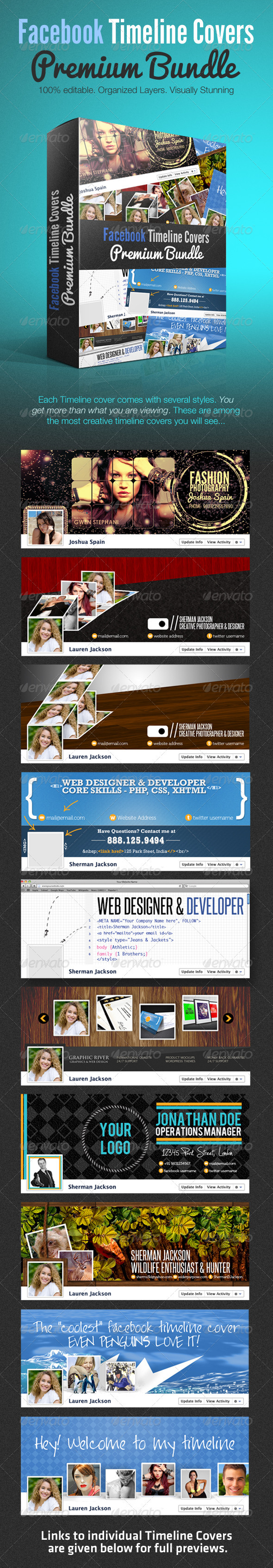 Facebook Creative Timeline Covers Premium Bundle - Facebook Timeline Covers Social Media