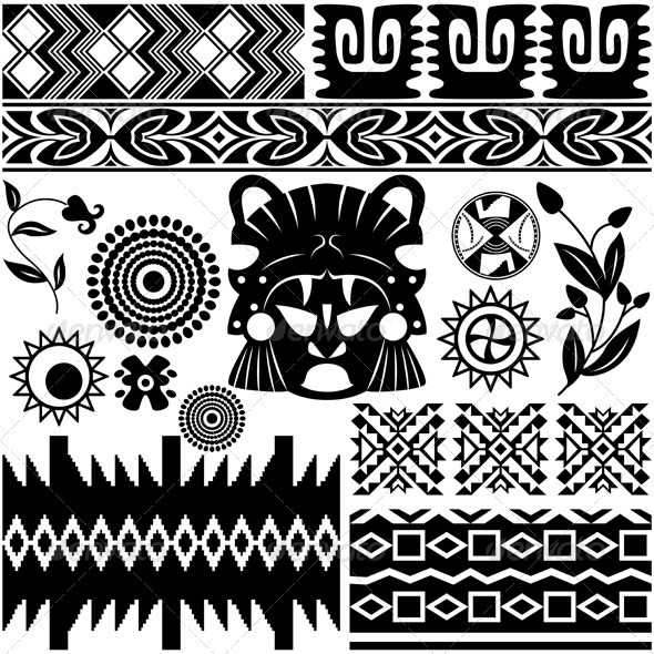 Ancient American pattern - Borders Decorative