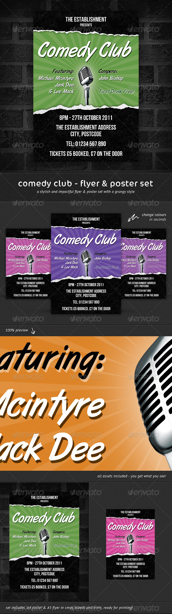 Comedy Club - Flyer & Poster Set - Miscellaneous Events