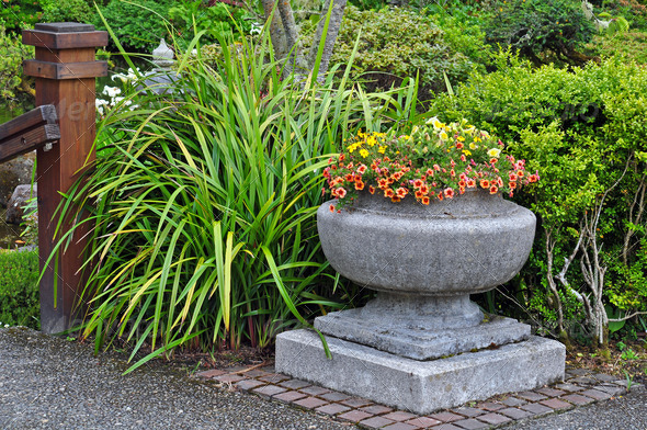 Stone flower planter