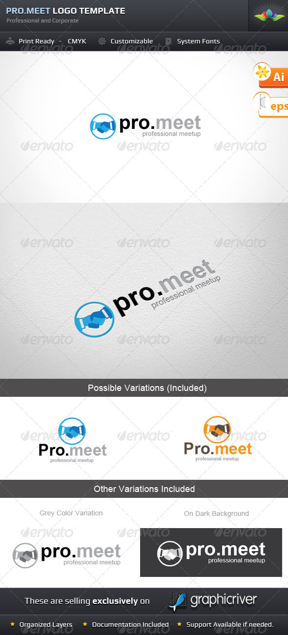 Pro Meet Logo Template - Symbols Logo Templates