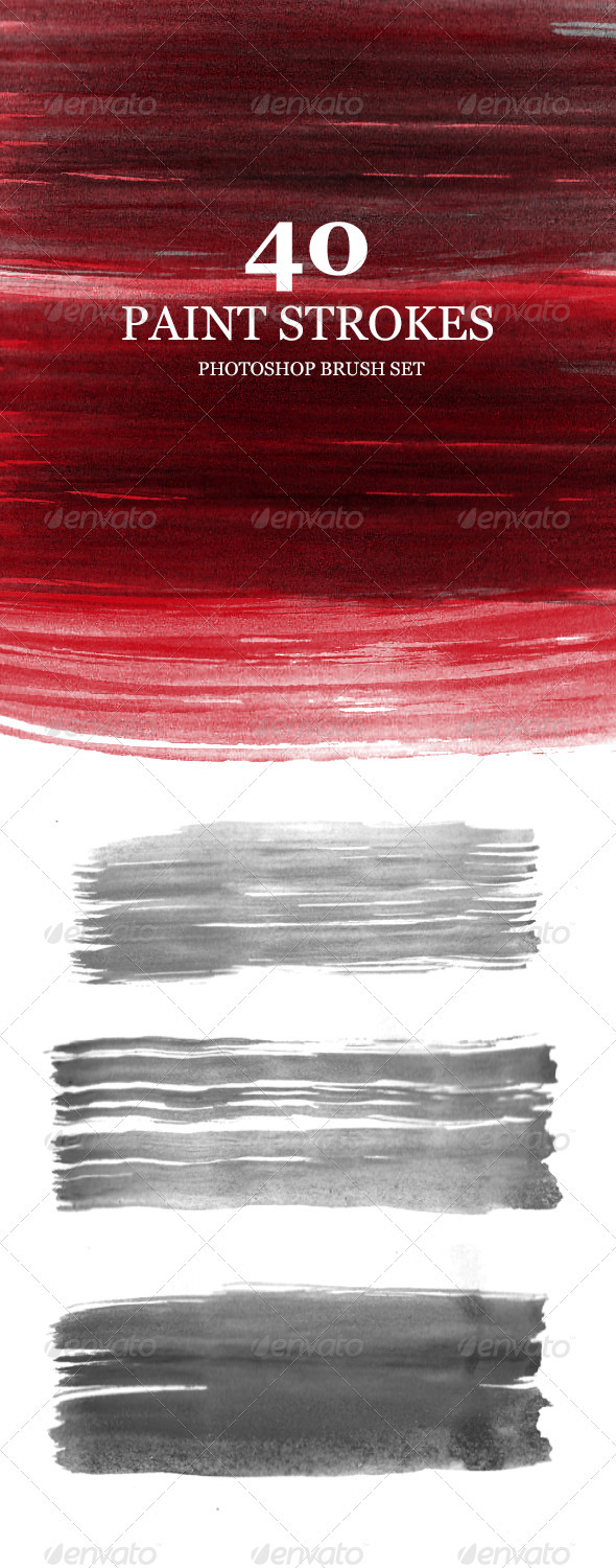 40 High Res Paint strokes Brushes - Brushes Photoshop