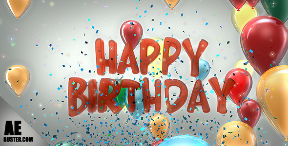 VideoHive Happy Birthday Balloons 2660243 VideoHive Happy Birthday Balloons 2660243
