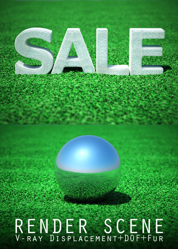 Render a scene with grass, sun, sky... - 3DOcean Item for Sale