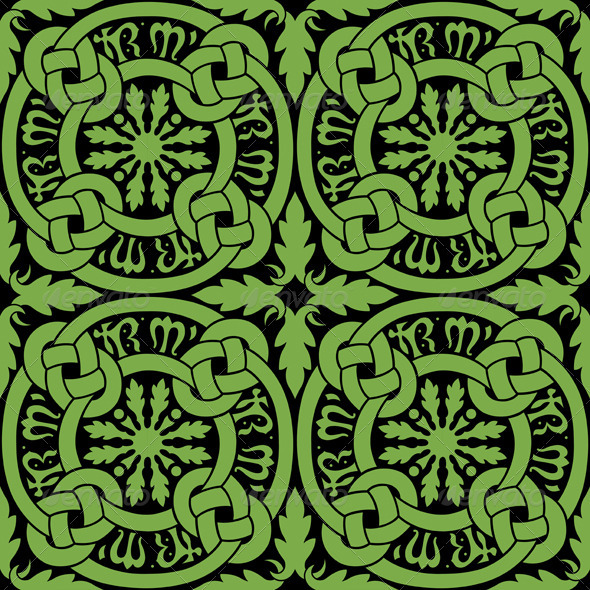 Seamless Celtic Knot Tile Pattern - Textures / Fills / Patterns Illustrator