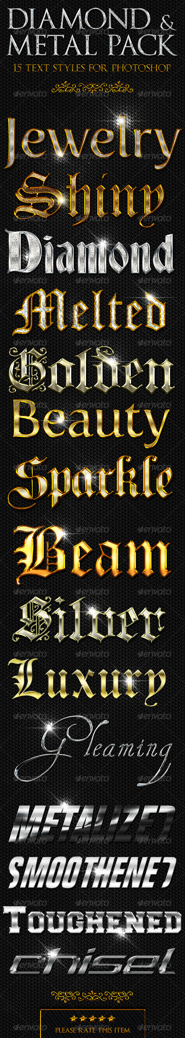 Diamond & Metal - Text Styles - Text Effects Styles
