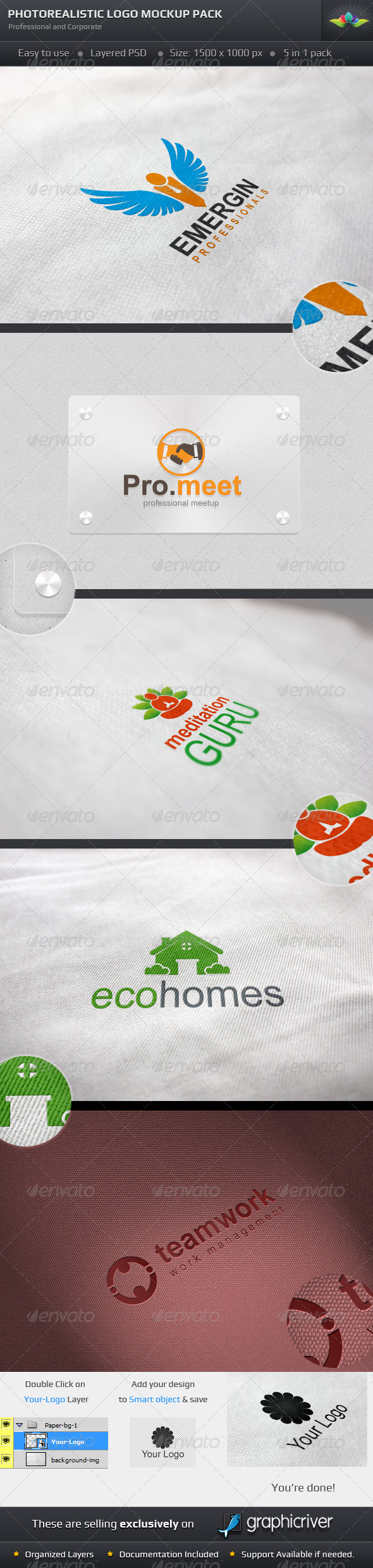 Photorealistic Logo Mockup Pack - Logo Product Mock-Ups