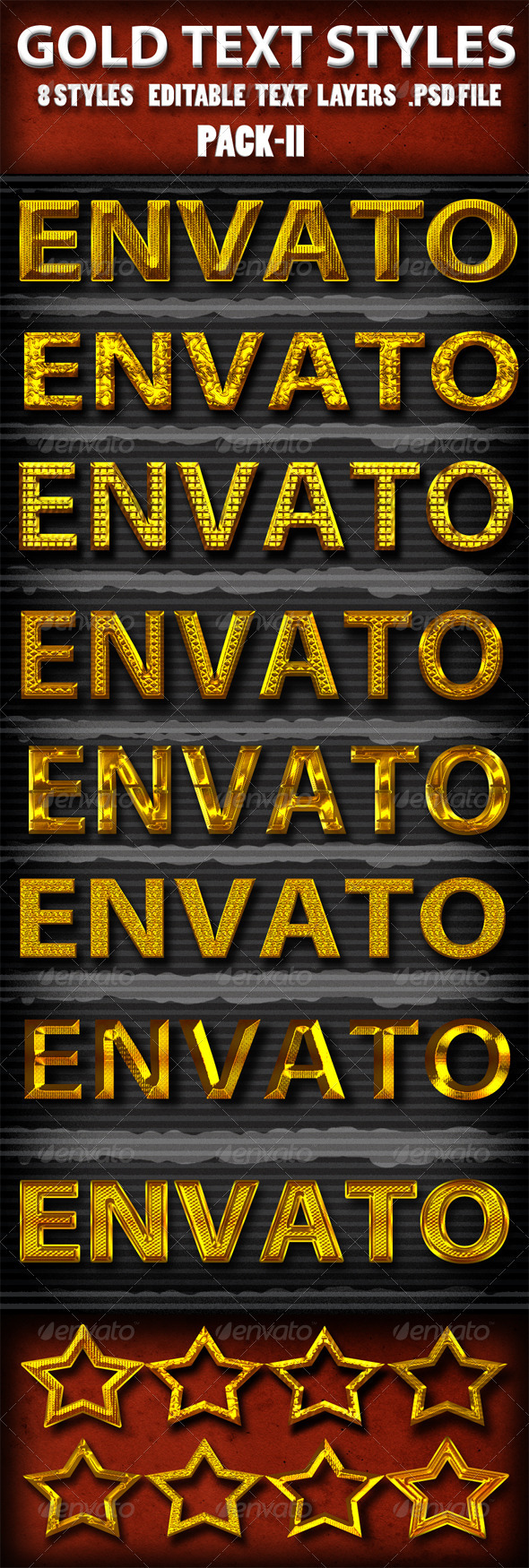 Gold Text Styles Pack II - Text Effects Actions