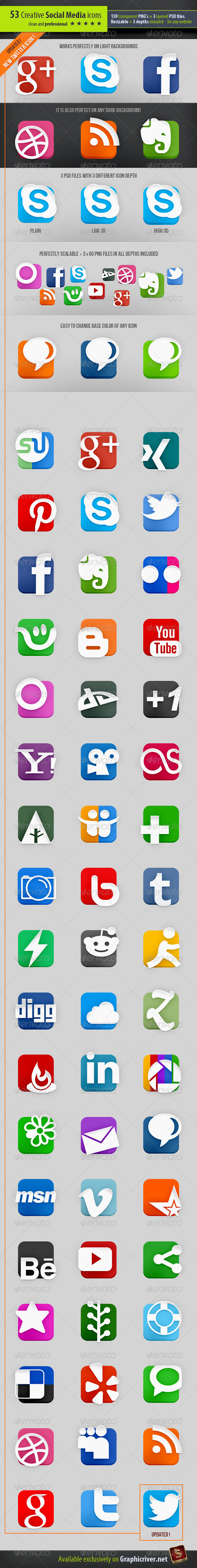 GraphicRiver 53 Creative Social Media Icons 2585079 GraphicRiver 53 Creative Social Media Icons 2585079
