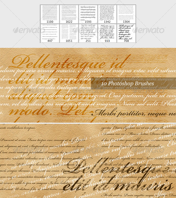 Latin Text Brush Pack (10 Photoshop Brushes) - Miscellaneous Brushes