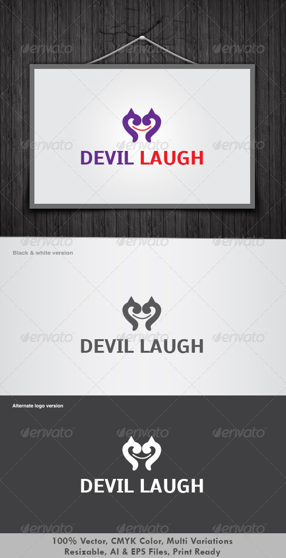 Devil Laugh Logo - Vector Abstract