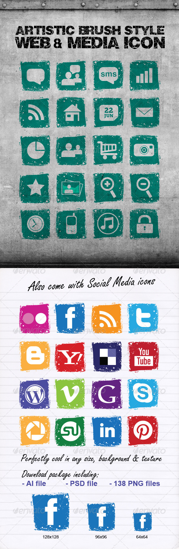 Grunge Style Icons - Web Icons