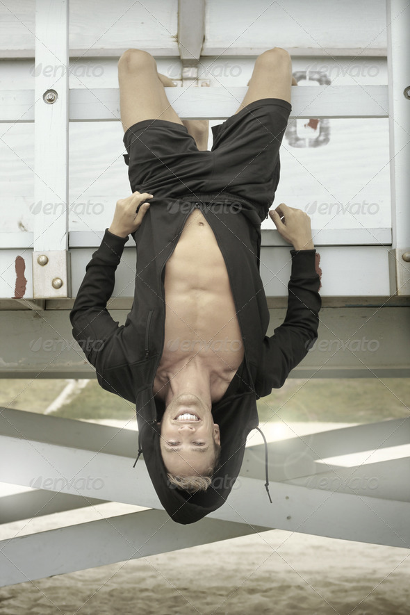 Young man hanging - Stock Photo - Images