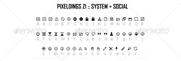 PIXELDINGS_Z1 :: system + social - Ding-bats Fonts